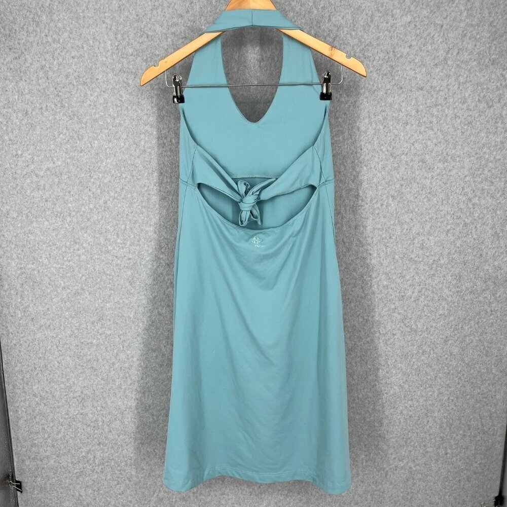 Patagonia Womens Athletic Morning Glory Dress Size M Blue Tie Back Halter Active - Picture 2 of 12